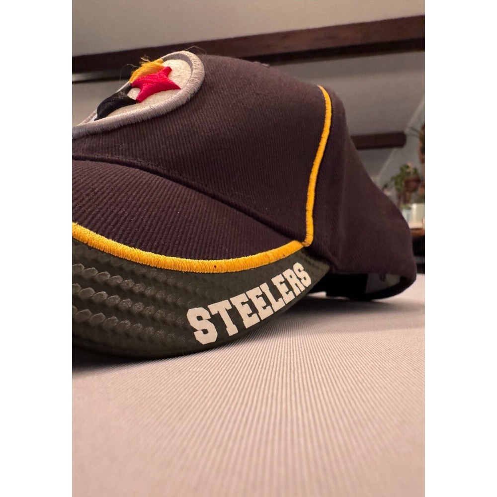Pittsburgh Steelers NFL Team Apparel Black Hat Cap Adjustable - Picture 10 of 11